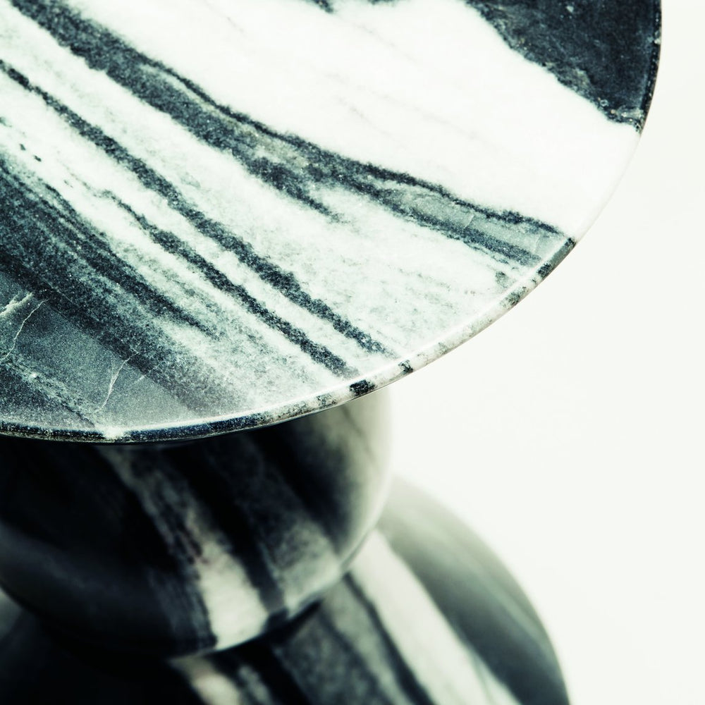 Bernhardt Bernhardt Jax Sculptural Drink Table In Honed Black-And-White Marble — Hourglass Accent Piece 375158