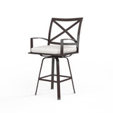 La Jolla Swivel Barstool in Canvas Flax w/ Self Welt SW401-7B-FLAX-STKIT Sunset West