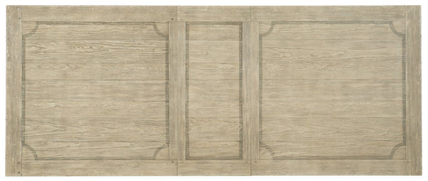 Hooker Furniture Ciao Rustic 84" Trestle Dining Table With 2X18" Leaves, Flaky White Top & Distressed Black Base 5805-75200-80