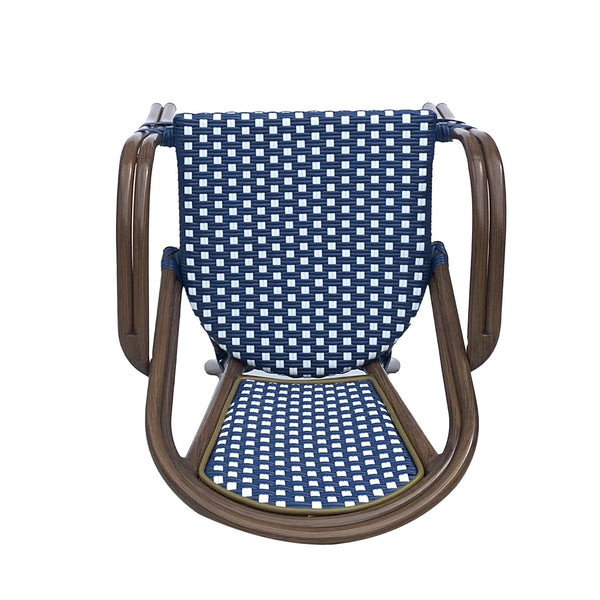 English Elm Bistro Wicker Outdoor Dining Chairs Set of Two with Rust Resistant Aluminum Frame Patio 72905.00NVY