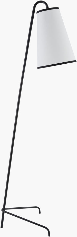 Surya Witsand Glam Modern 61" Accent Floor Lamp With Elegant Linen Shade For Chic Home Illumination Body, Black,Shade, White,Cord, Translucent Iron,Linen,Polystyrene Wsd-001