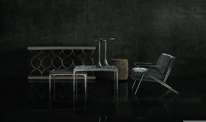 Bernhardt Bernhardt Black Forest Marble Cocktail Table With Textured Graphite Cast Aluminum Base, 36" Square 382030