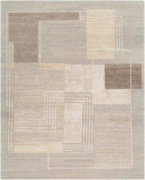 Surya Washington Hand Knotted Wool Tencel Area Rug Art Deco Geometric Low Pile Living Room 10' x 14' Rectangle WSG2300-1014
