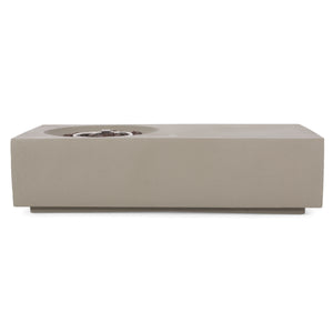 English Elm Rectangle Mgo Outdoor Fire Pit Table 50000 Btu Concrete Finish Modern Lounge 74003.00LGRY-50K