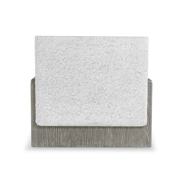 Bernhardt Bernhardt Monolith Square Side Table Millstone Faux Stone With Puma Wire‑Brushed Oak Sculptural Base 343120
