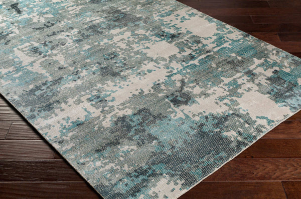 Surya Wilson Handmade 2' X 3' Wool & Viscose Rug – Unique Traditional Style For Any Room, India-made Deep Teal Wool,Viscose Wsn2307-23