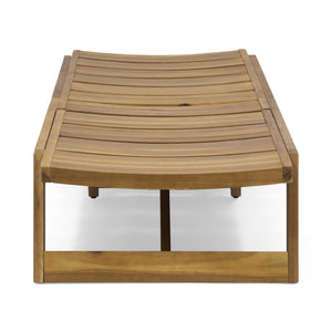 English Elm Christopher Knight Home® - Maki Chaise Lounge - Stylish Acacia Wood With Iron Accents, Adjustable Backrest For Ultimate Comfort 70998.00MP1