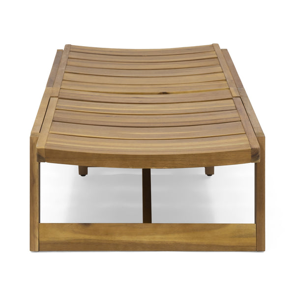 English Elm Christopher Knight Home® - Maki Chaise Lounge - Stylish Acacia Wood With Iron Accents, Adjustable Backrest For Ultimate Comfort 70998.00MP1
