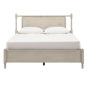 Homelegance By Top-Line Remi Antique Finish Beaded Wood Platform Bed Cream Wood