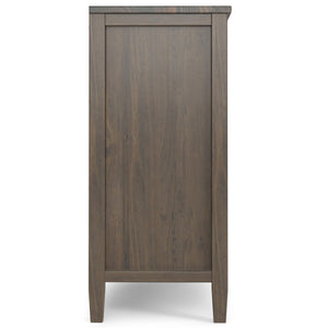 English Elm Ela Smoky Brown Low Storage Cabinet – Handcrafted Solid Wood, Shaker X Doors, Adjustable Shelves, 32" B136P158604