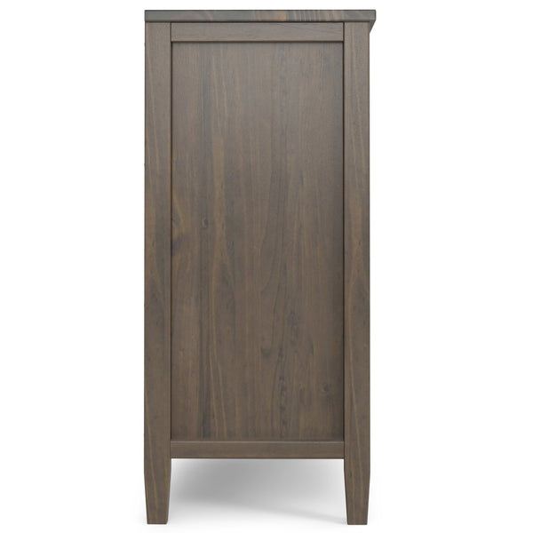 English Elm Ela Smoky Brown Low Storage Cabinet – Handcrafted Solid Wood, Shaker X Doors, Adjustable Shelves, 32" B136P158604