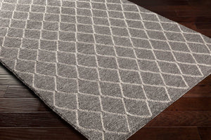 Surya Whistler Handmade 2' X 3' Scandinavian Modern Rug - Luxurious Viscose & Wool, Easy Care Comfort Charcoal Viscose,Wool Wsr2301-23