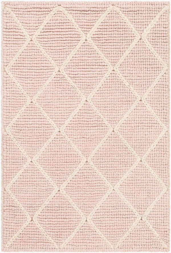 Surya Whistler Handmade 2' X 3' Scandinavian Modern Rug - Luxurious Viscose & Wool, Easy Care Comfort Pale Pink Viscose,Wool Wsr2302-23