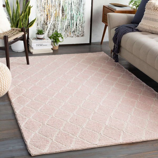 Surya Whistler Handmade 2' X 3' Scandinavian Modern Rug - Luxurious Viscose & Wool, Easy Care Comfort Pale Pink Viscose,Wool Wsr2302-23