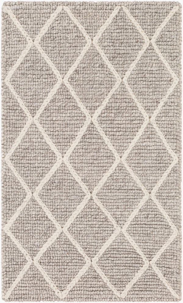 Surya Whistler Handmade 2' X 3' Scandinavian Modern Rug - Luxurious Viscose & Wool, Easy Care Comfort Gray Viscose,Wool Wsr2303-23