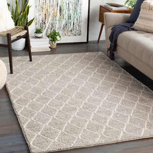 Surya Whistler Handmade 2' X 3' Scandinavian Modern Rug - Luxurious Viscose & Wool, Easy Care Comfort Gray Viscose,Wool Wsr2303-23