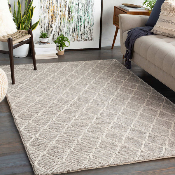 Surya Whistler Handmade 2' X 3' Scandinavian Modern Rug - Luxurious Viscose & Wool, Easy Care Comfort Gray Viscose,Wool Wsr2303-23
