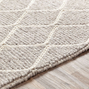 Surya Whistler Handmade 2' X 3' Scandinavian Modern Rug - Luxurious Viscose & Wool, Easy Care Comfort Gray Viscose,Wool Wsr2303-23