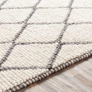 Surya Whistler Handmade 2' X 3' Scandinavian Modern Rug - Luxurious Viscose & Wool, Easy Care Comfort Charcoal Viscose,Wool Wsr2304-23