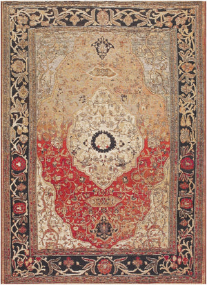 Livabliss Warsaw Flatweave Area Rug Traditional Pattern Polypropylene Indoor Outdoor Patio Crimson, Ivory 6'7" x 9' WSW2303-679