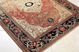 Livabliss Warsaw Flatweave Area Rug Traditional Pattern Polypropylene Indoor Outdoor Patio Crimson, Ivory 6'7" x 9' WSW2303-679