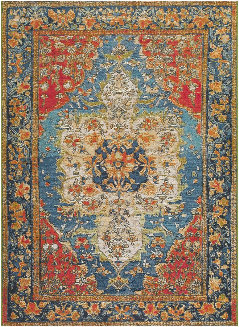 Livabliss Warsaw Traditional Area Rug Egypt Woven Polypropylene Blend for Living and Dining Rooms Indigo, Crimson 7'10" x 10' WSW2304-71010