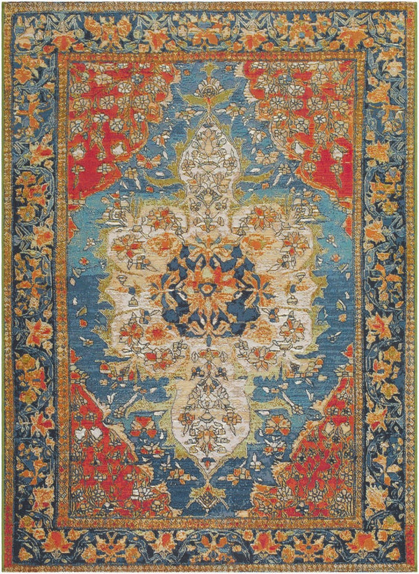 Livabliss Warsaw Traditional Area Rug Egypt Woven Polypropylene Blend for Living and Dining Rooms Indigo, Crimson 7'10" x 10' WSW2304-71010