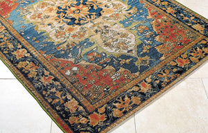 Livabliss Warsaw Traditional Area Rug Egypt Woven Polypropylene Blend for Living and Dining Rooms Indigo, Crimson 7'10" x 10' WSW2304-71010