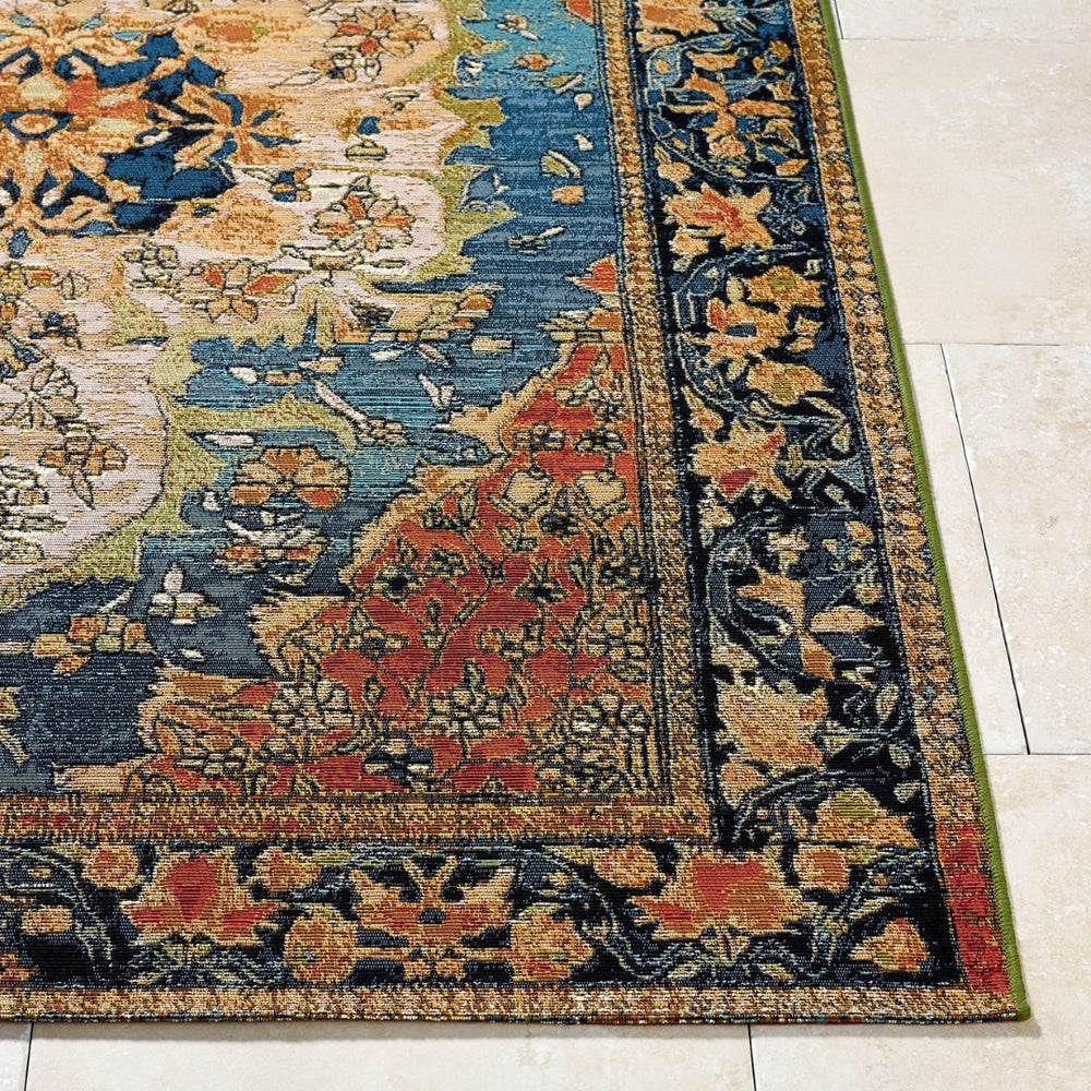 Livabliss Warsaw Traditional Area Rug Egypt Woven Polypropylene Blend for Living and Dining Rooms Indigo, Crimson 7'10" x 10' WSW2304-71010