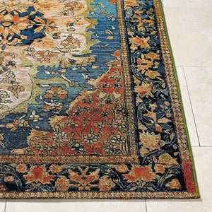 Livabliss Warsaw Traditional Area Rug Egypt Woven Polypropylene Blend for Living and Dining Rooms Indigo, Crimson 7'10" x 10' WSW2304-71010