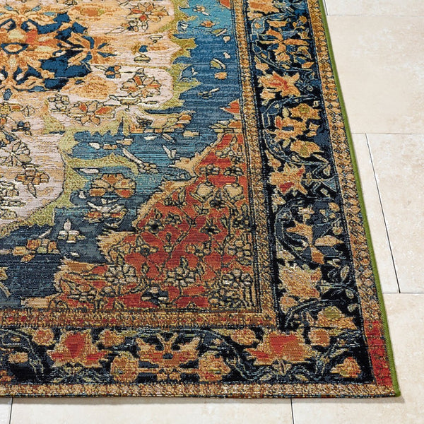 Livabliss Warsaw Traditional Area Rug Egypt Woven Polypropylene Blend for Living and Dining Rooms Indigo, Crimson 7'10" x 10' WSW2304-71010