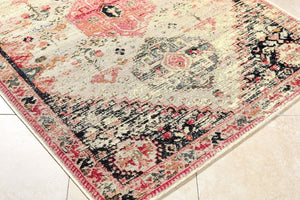Livabliss Warsaw Flatweave Area Rug Traditional Pattern Polypropylene Indoor Outdoor Living Room Ivory, Charcoal 5'3" x 7'1" WSW2305-537