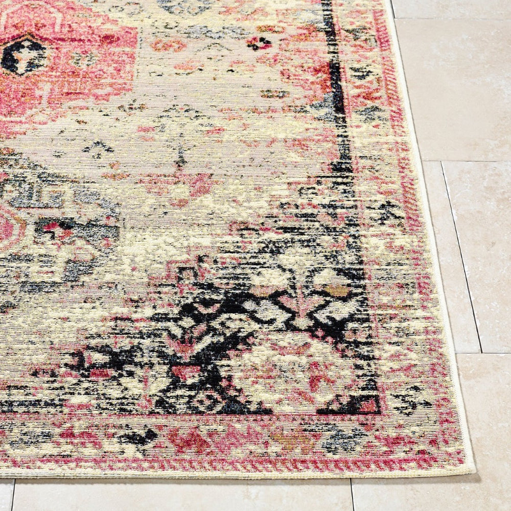 Livabliss Warsaw Flatweave Area Rug Traditional Pattern Polypropylene Indoor Outdoor Living Room Ivory, Charcoal 5'3" x 7'1" WSW2305-537