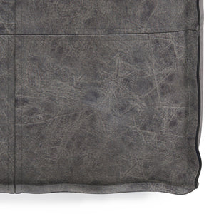 English Elm Brody Square Pouf - Distressed Black Vegan Leather For Modern Industrial Style & Comfort B136P159280