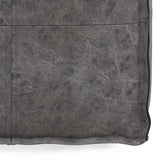 Hearth and Haven Tranquiluxe Faux Leather Square Pouf with Top Stitching Detail and Zipper B136P159280 Dark Grey