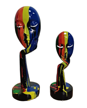 VIG Furniture Modrest Rainbow Face Modern Multi-Color Sculpture (Set of 2) VGTH-235343