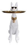 VIG Furniture Modrest Cool Dog With Plate Modern White + Gold Sculpture VGTH-62402