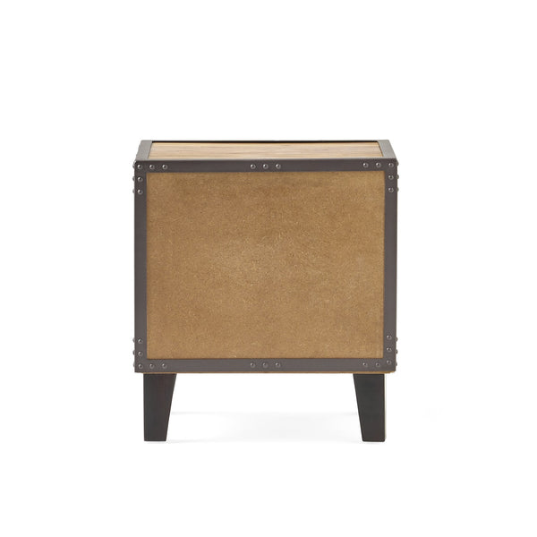 English Elm Christopher Knight Home® - BRIGHTON Acacia Wood Nightstand with Drawer & Open Shelf, Industrial Iron Frame, Natural Finish - Compact 20"x15" Accent Table for Bedroom Storage and Style 54716.00