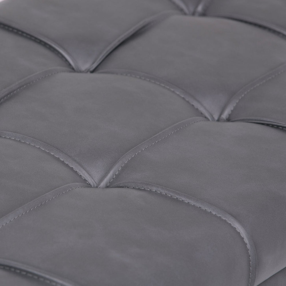 English Elm Dover 3 Piece Storage Ottoman Set - Stylish Stone Grey Faux Leather With Hidden Storage & Seating B136P159055