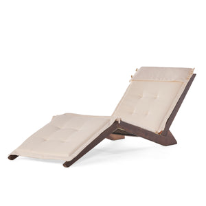 English Elm Christopher Knight Home® - SONORA Mahogany Wood Folding Lounger with Weather-Resistant Cushion, Acacia Deck Chair 67.7" 55374.00MAHC