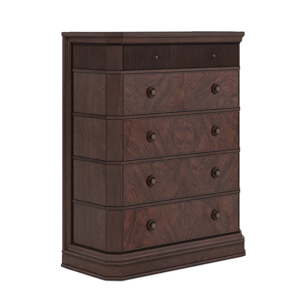 A.R.T. Furniture Revival Drawer Chest - Timeless Napa Mahogany Design With Six Spacious Drawers & Vintage Charm Brown Rubberwood Solids,Quarter Mahogany Veneer,Resin,Metal 328150-1730
