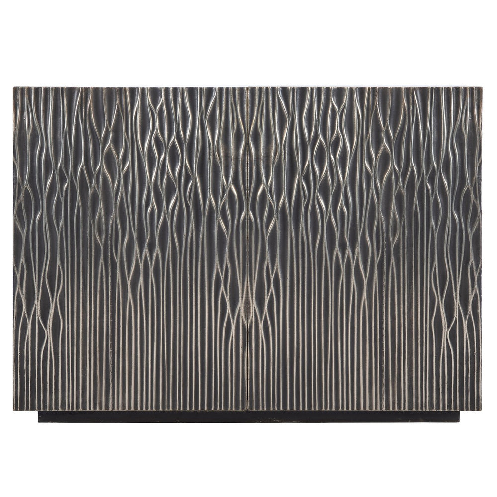 Bernhardt Bernhardt Skylar Door Chest In German Silver & Mango Wood — Textured Doors, Soft-Close, Cable-Ready 301118