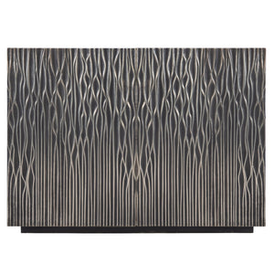 Bernhardt Bernhardt Skylar Door Chest In German Silver & Mango Wood — Textured Doors, Soft-Close, Cable-Ready 301118