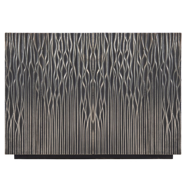 Bernhardt Bernhardt Skylar Door Chest In German Silver & Mango Wood — Textured Doors, Soft-Close, Cable-Ready 301118