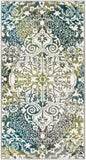 Safavieh Water Color 669 WTC669 Power Loomed  Rug Ivory / Peacock Blue WTC669B-218