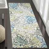 Safavieh Water Color 669 WTC669 Power Loomed  Rug Ivory / Peacock Blue WTC669B-218