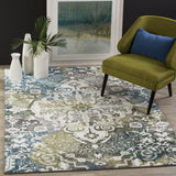 Safavieh Water Color 669 WTC669 Power Loomed  Rug Ivory / Peacock Blue WTC669B-218