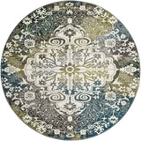 Safavieh Water Color 669 WTC669 Power Loomed  Rug Ivory / Peacock Blue WTC669B-218