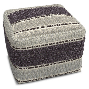 English Elm Grady Square Pouf – Handcrafted Magenta & Natural Accent For Multi-Functional Home Decor Use B136P159324