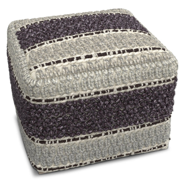 English Elm Grady Square Pouf – Handcrafted Magenta & Natural Accent For Multi-Functional Home Decor Use B136P159324